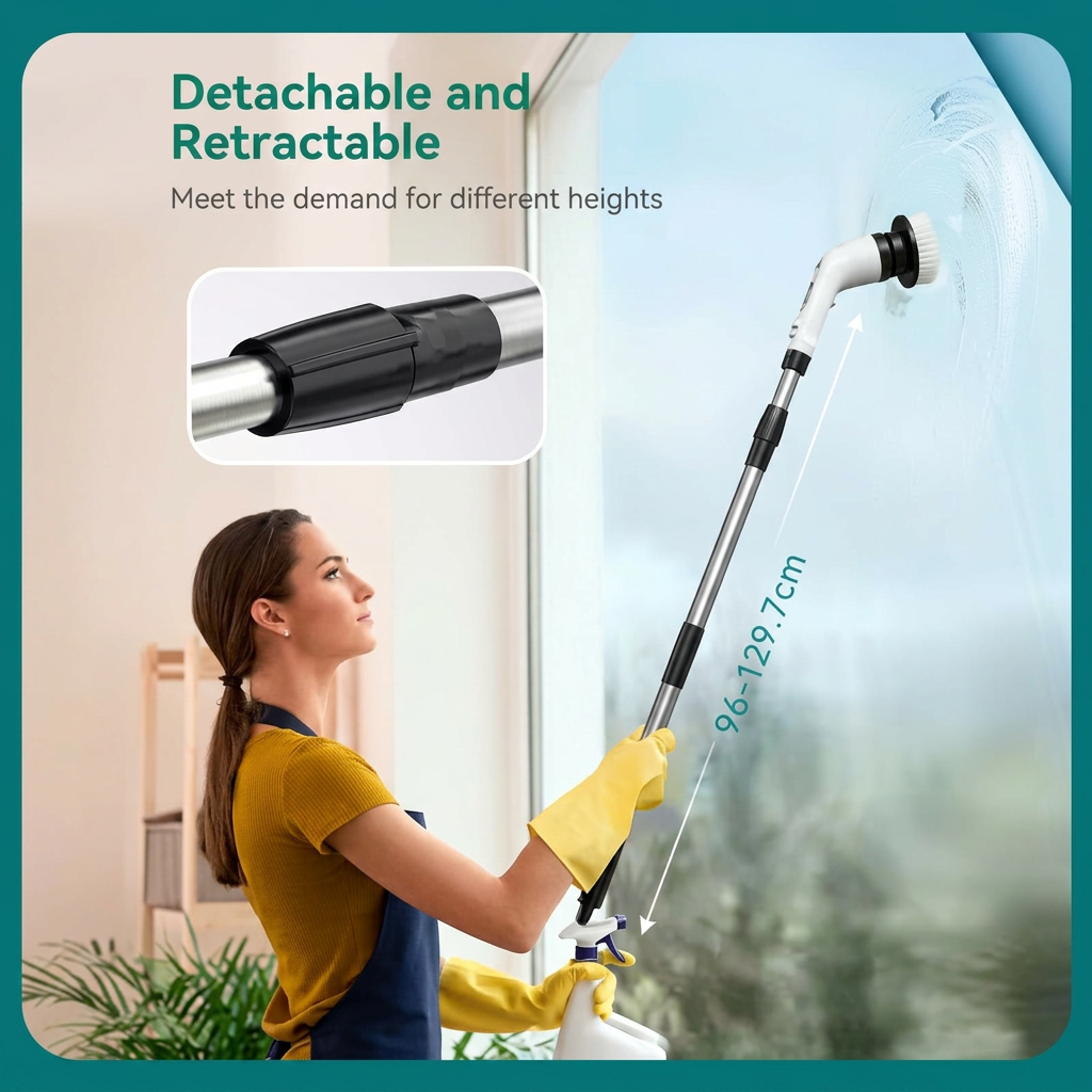 CleanSpin Pro cleaning brush in action